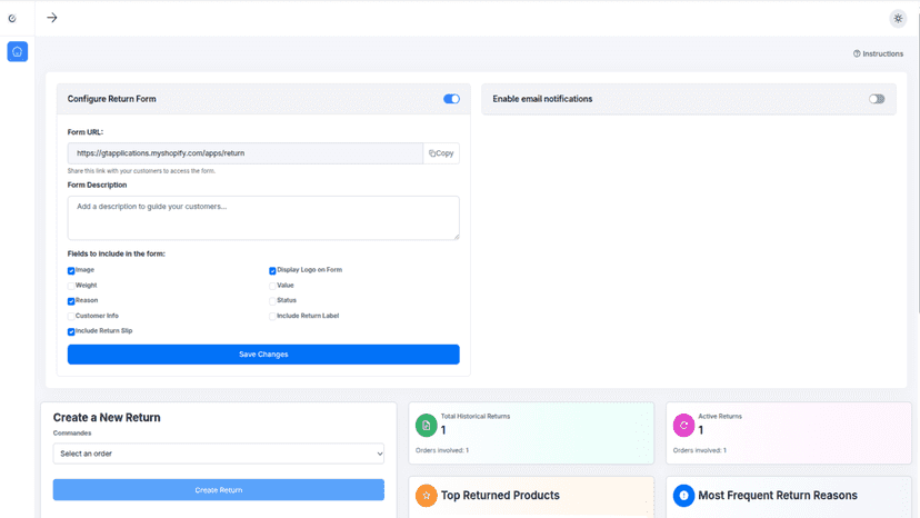 Customer returns management