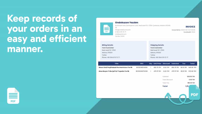 Keep records of your orders in an easy and efficient manner.