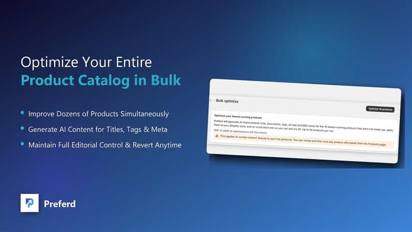 Optimize your entire product catalog in bulk