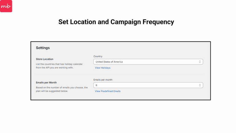 choose store location and the number of emails