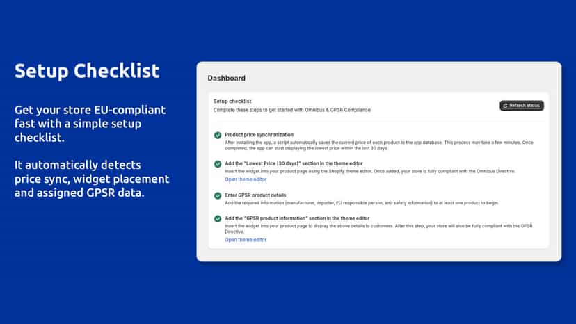 Compliance setup checklist