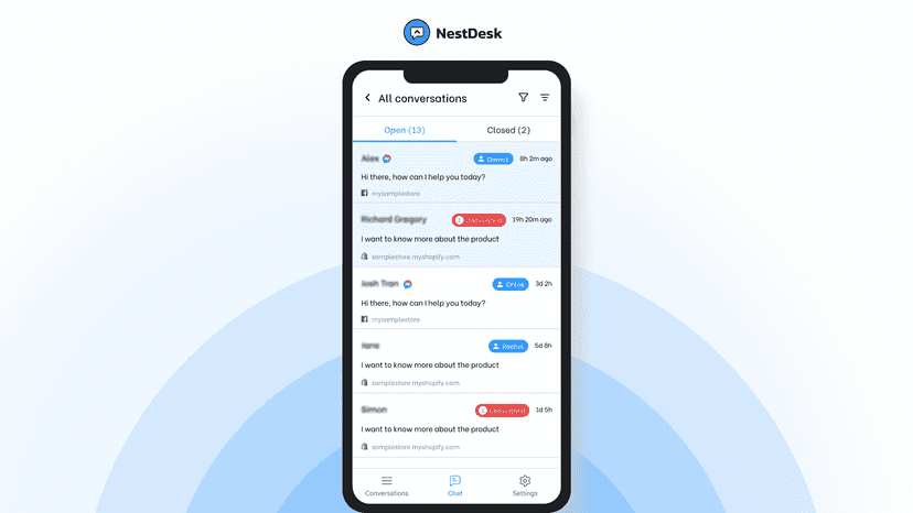 track all messages on mobile app