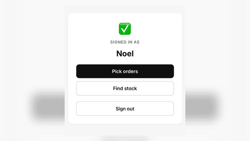 Mobile floor app on a phone for warehouse staff