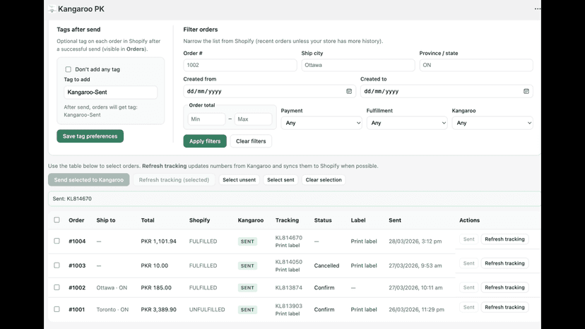 Kangaroo APP screenshot