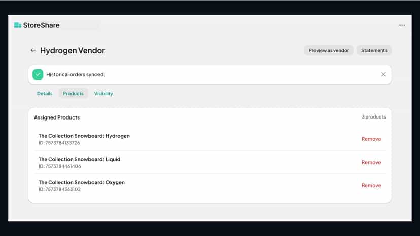 Merchant Admin: Pick Vendor Products