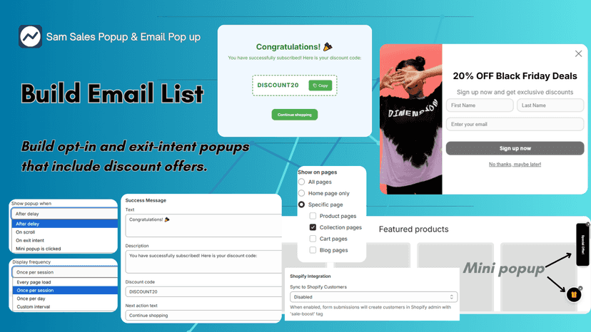 Grow Email List build opt-in and exit-intent popups email pop up