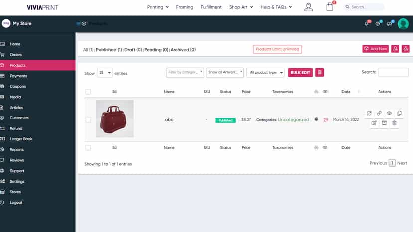 Manage your products
