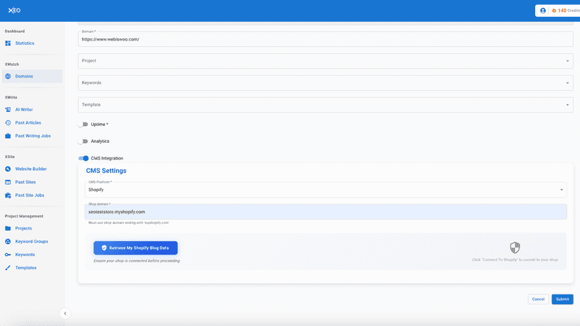 connect with Shopify store