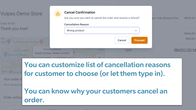 Know why your customer cancel with cancellation reason