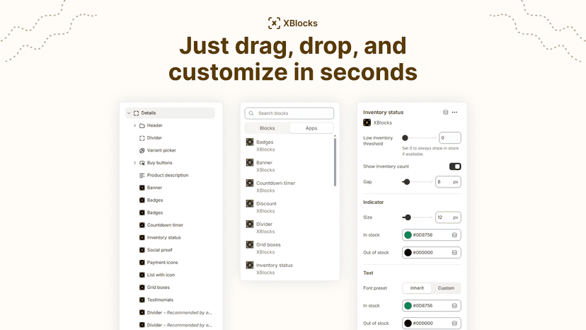 How to use XBblocks in theme editor