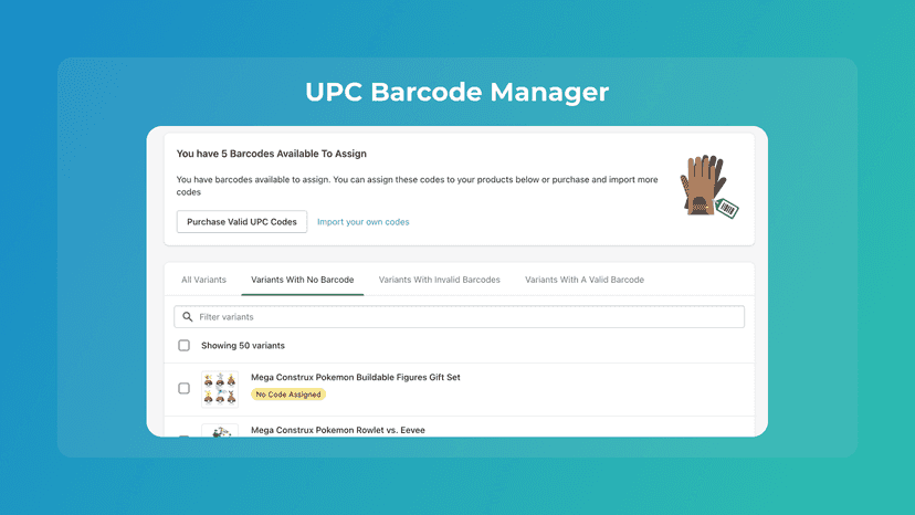 UPC Codes & Barcode Manager Shopify App