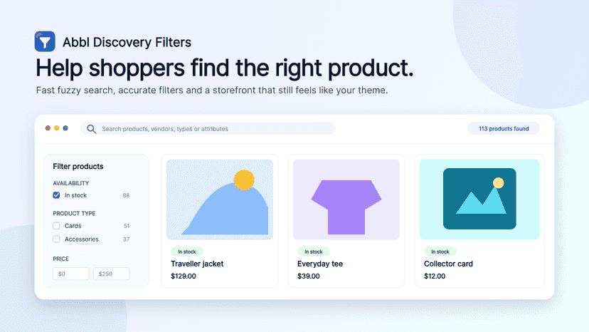 Fast search and filters help shoppers find the right products