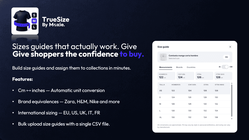 Bulk size guide builder