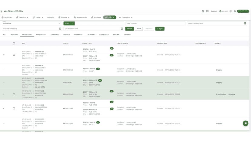 WarpDriven Centralised Shop orders & Global Dropshipping