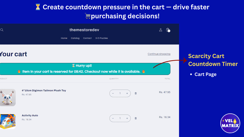 Scarity Cart Countdown Timer - Cart Page