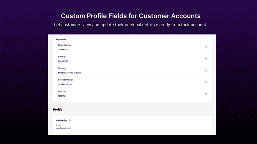 Studio: New Customer Account - Profile Fields
