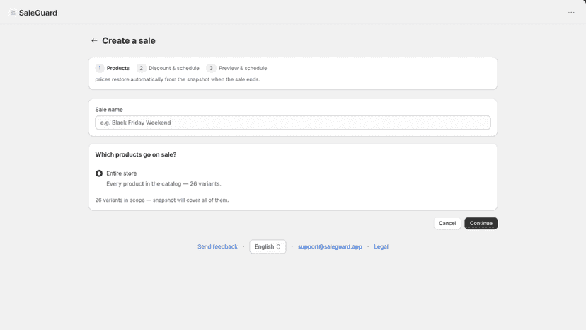Create sale flow with variant preview