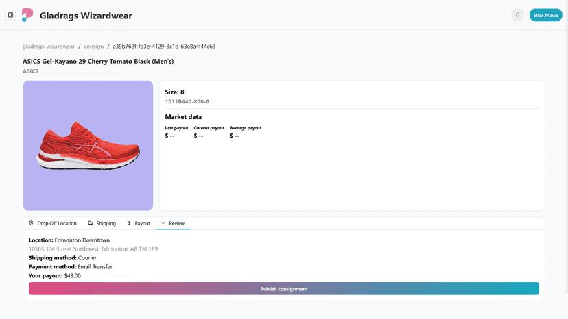 Create consignment
