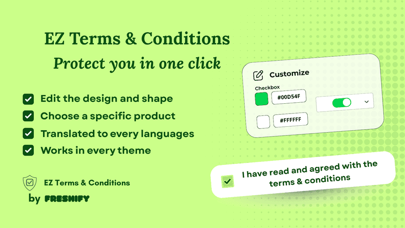 Terms and conditions checkbox app for Shopify