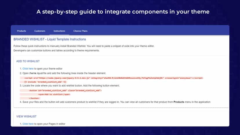 Instructions Screen
