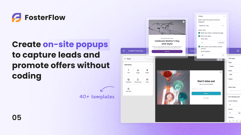 Build popups for lead capture and passive revenue generation