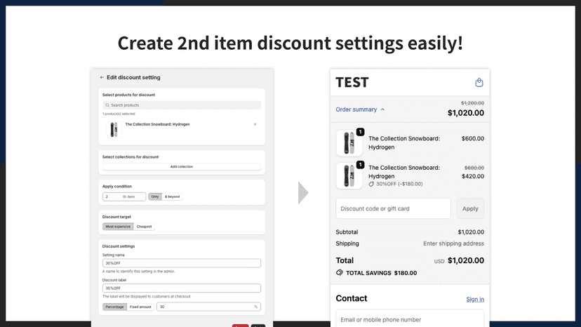 Create 2nd item discount settings easily!