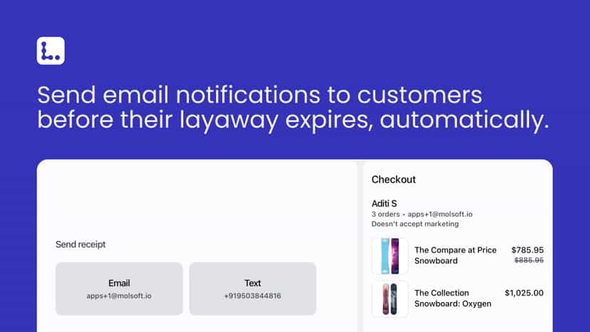 Send email notifications to customers before their layaway expi