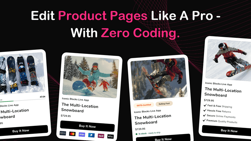 Optimise Product page with Iconic Blocks