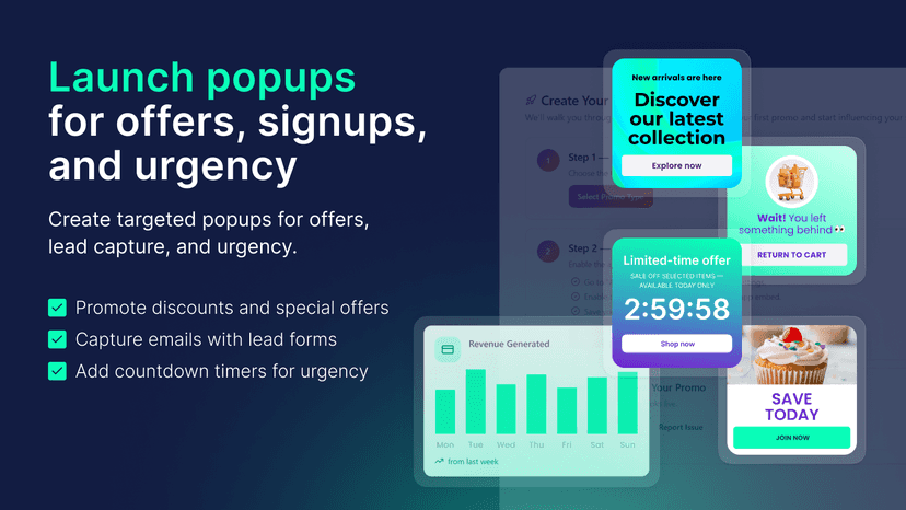 Fomio Sales Popups overview for offers, signups, and urgency