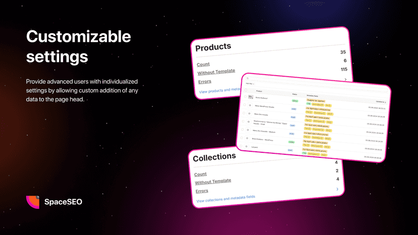 Space SEO: Google Booster – Customizable settings
