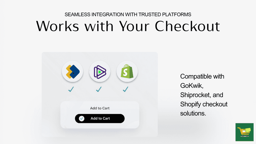 Buy now works with GoKwik, Shiprocket, and Shopify