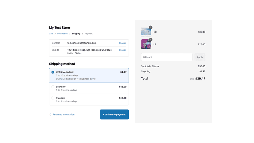 Eligible Cart