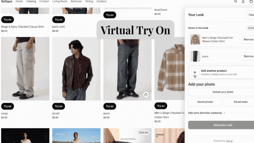 Try on from the PDP and add more items to the outfit.