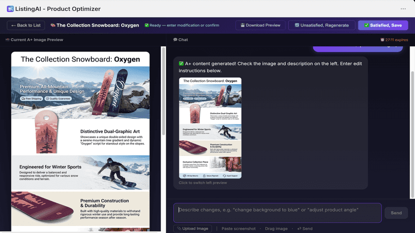 AI Image Studio with A+ infographic and chat editor