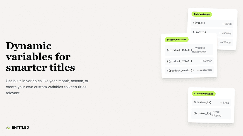 Dynamic variables for smarter titles