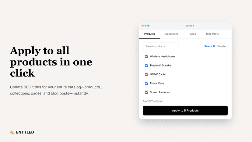 Apply to all products in one click