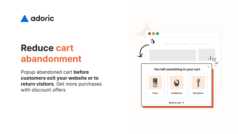 Reduce cart abandonment with exit popups and recommended product