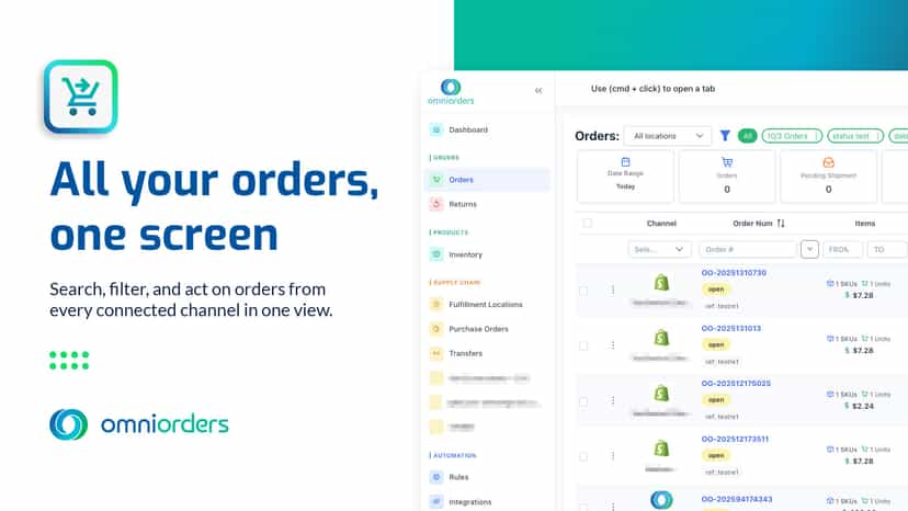 Multi-channel orders from every sales channel, one view