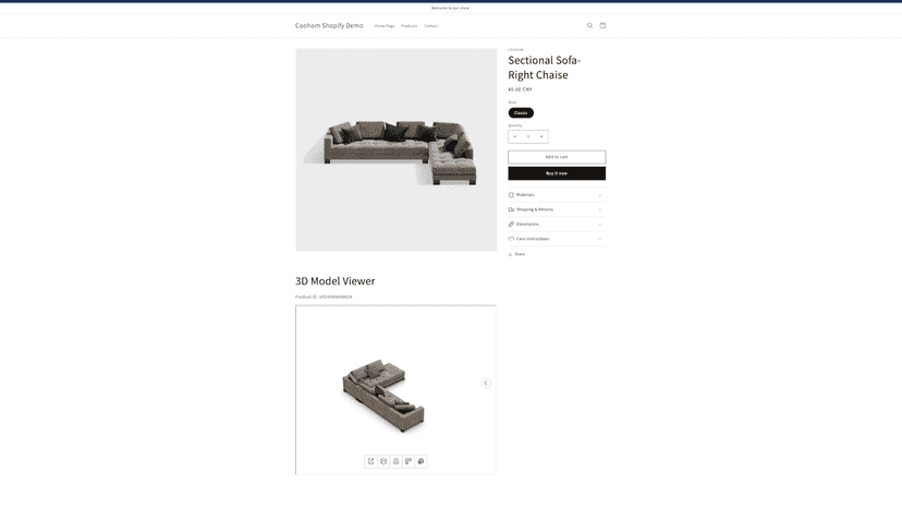 Add a Model Viewer Block in theme editor to see 3D viewer