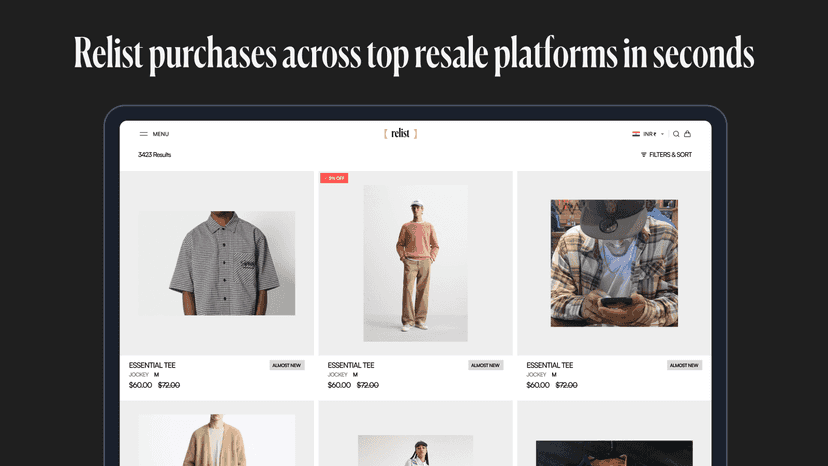 Relist purchases across top resale platforms in seconds