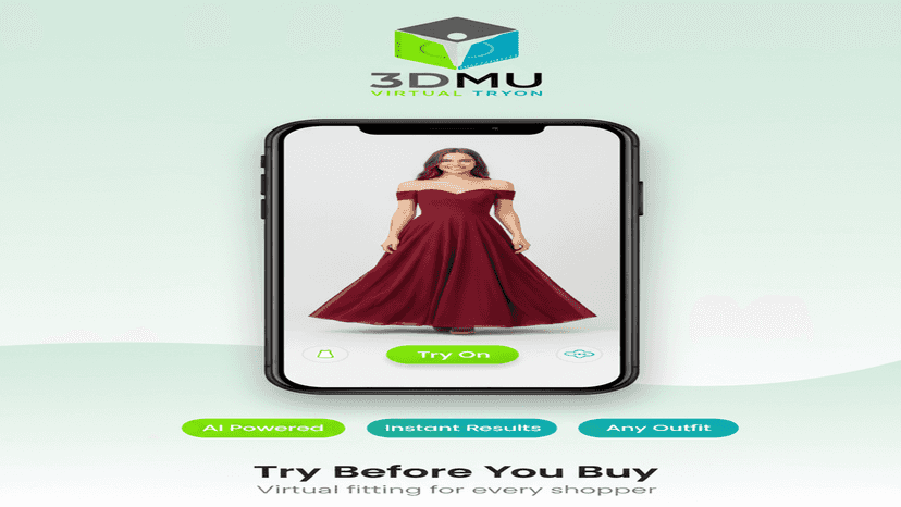 Shopper virtually tries on dress before buying