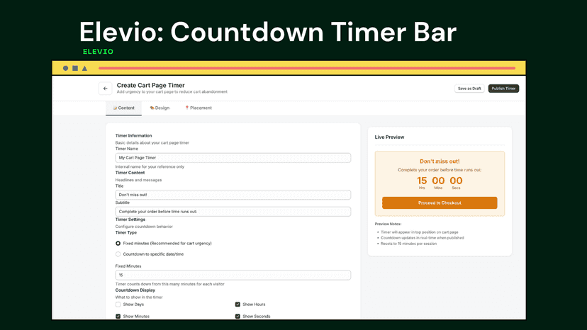 Elevio: Countdown Timer Bar