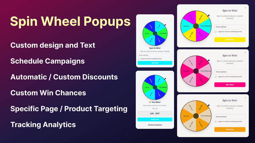 MVR Spin Wheel Email Collect Popups