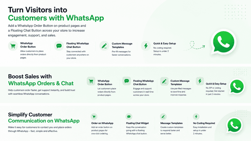 Turn visitors into customers using WhatsApp order
