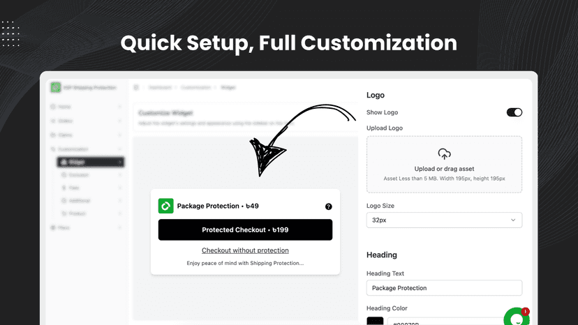 Widget customization page