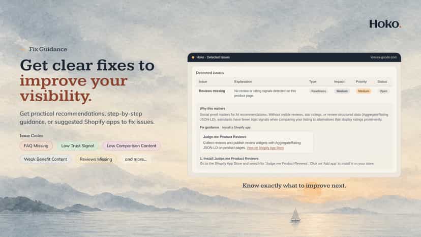 get clear fixes for AI product recommendation