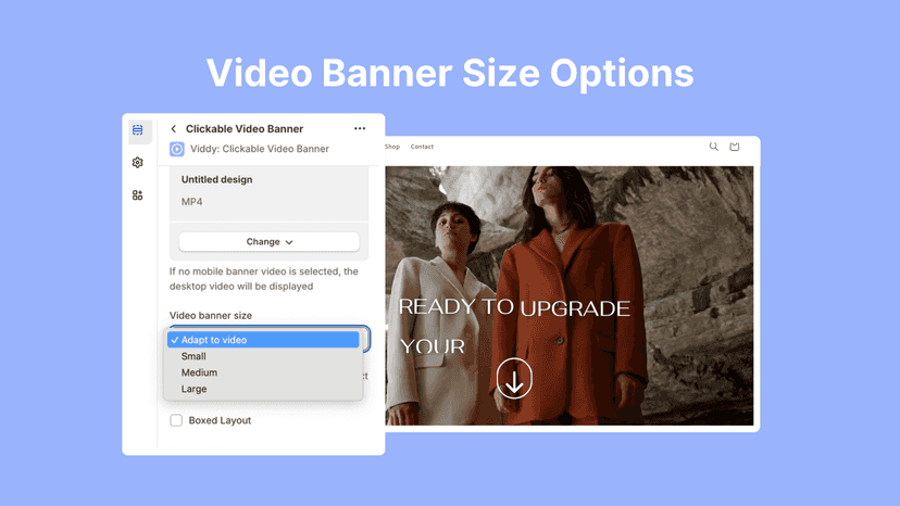 Video Banner size options