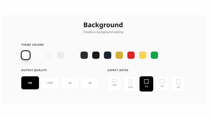 Studio background and image ratio
