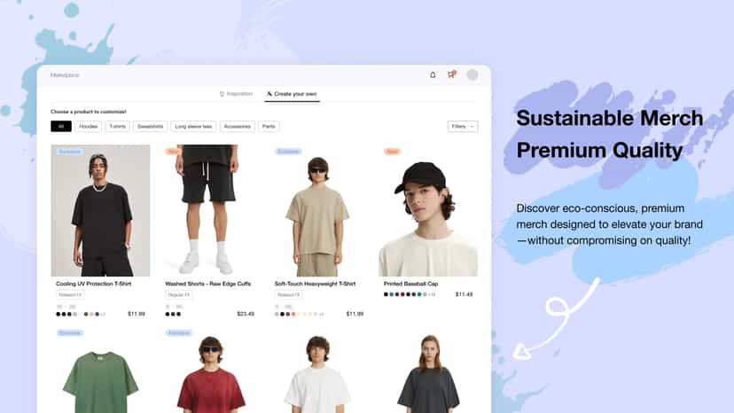 Sustainable, premium merch offered to elevate any brand.