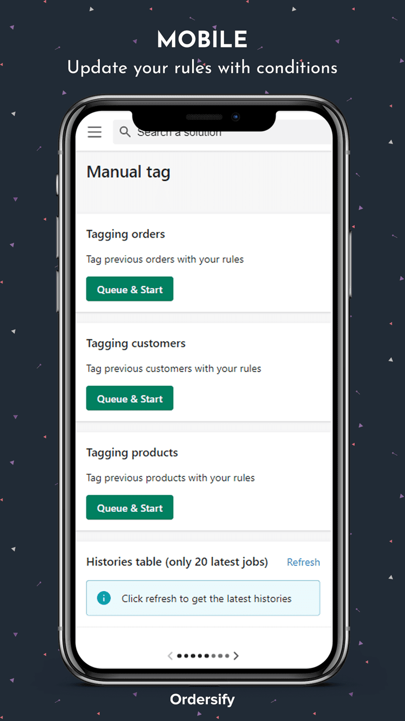 Manual tags mobile